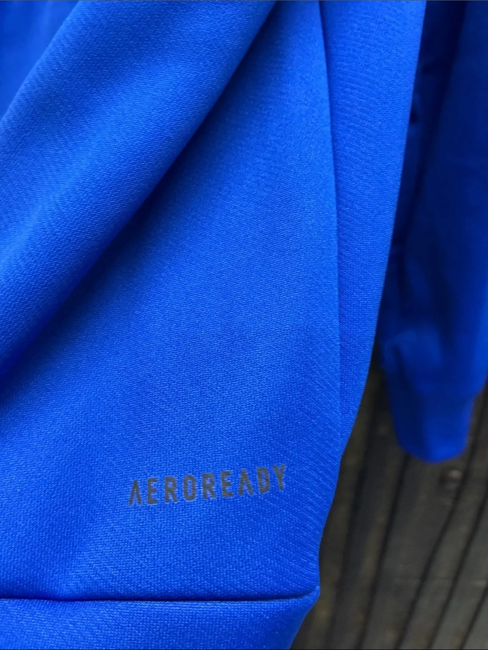 adidas Men's Bright Blue Pullover Hoodie with Logo